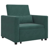 Pull out Sofa Bed Single Dark green 90 x 165 x 87 cm Velvet 42002699