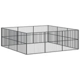 Dog Playpen 12 Panels Black Galvanised Steel 3209554