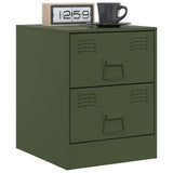 ZNTS Bedside Cabinet Green 34.5x39x44 cm Steel 841627