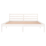 Bed Frame without Mattress Solid Wood Pine 160x200cm White 810441