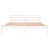 Bed Frame without Mattress Solid Wood Pine 160x200cm White 810441