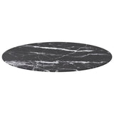 Table Top Black 80x1 cm Tempered Glass with Marble Design 322266