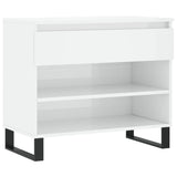 Shoe Cabinet High Gloss White 70x36x60 cm Engineered Wood 831446