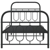 Metal Bed Frame without Mattress with Footboard Black 80x200cm 377126