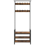 Coat Rack Smoked Oak 75 x 34 x 184 cm Engineered wood 879955