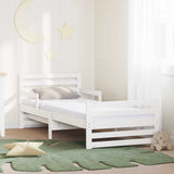 Bed Frame with Mattress White 80 x 200 cm Solid Pine Wood 3385947