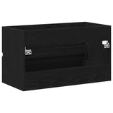 Bathroom Sink Cabinet with Drawer Black Oak 80 x 38.5 x 45 cm 862543