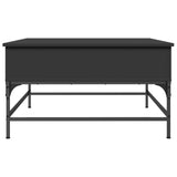 ZNTS Coffee Table Black 80x80x45 cm Engineered Wood and Metal 845401