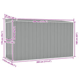 Garden Shed Grey Galvanised Steel Large Garden Shed Rectangular 316226