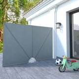 Collapsible Terrace Side Awning Grey 240x160 cm 44563
