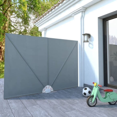 Collapsible Terrace Side Awning Grey 240x160 cm 44563