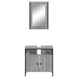 2 Piece Bathroom Furniture Set Grey Sonoma Engineered Wood 3214778