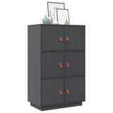 Highboard Grey 67x40x108.5 cm Solid Wood Pine 820174