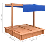 Sandbox with Roof Firwood 112x112x112 cm 316474