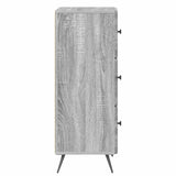 Drawer Cabinet Grey Sonoma 33 x 34.5 x 90 cm Engineered Wood 895541