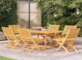 7 Piece Garden Dining Set Solid Teak Wood 3059552