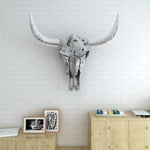 Skull Head Decoration Wall-Mounted Aluminium Silver 243483