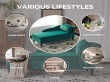 Velvet Chaise Lounge Sofa with Storage, Upholstered Chaise lounge Couch with Pillow for Living Room, N652P201198N