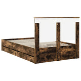 Bed Frame with Drawer Smoked Oak 120 x 190 cm Engineer Wood 3409479