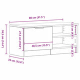 TV Cabinet Black Oak 80 x 35 x 36.5 cm Engineered Wood 862745