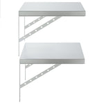 Wall Shelves 2 pcs 50x40 cm Silver Stainless Steel 3214508