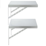 Wall Shelves 2 pcs 50x40 cm Silver Stainless Steel 3214508