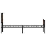 Metal Bed Frame without Mattress Smoked Oak 75x190 cm Small Single 4007840