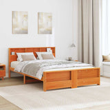 Bed Frame with Headboard Wax Brown 140 x 200 cm Engineered Wood 3394227