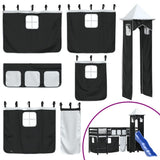 Kids' Loft Bed with Tower without Mattress White&Black 80x200cm 3207069