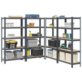 5-Layer Storage Shelves 4 pcs Anthracite Steel&Engineered Wood 3307595