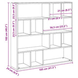 Book Cabinet/Room Divider Artisan Oak 105x24x102 cm 855831