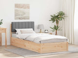Bed Frame with Upholstered Headboard Light Grey 80 x 200 cm 877799