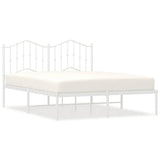 Metal Bed Frame without Mattress with Headboard White 150x200cm 373840