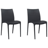 Garden Chair Set of 2 Anthracite Polypropylene 50x46x80 cm 364729