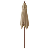 Garden Parasol with Wooden Pole Taupe 198x198x231 cm 363186