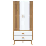 Wardrobe OLDEN White and Brown 76.5x53x172 cm Solid Wood Pine 358596