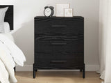 Bedside Cabinet Black Oak 40 x 40 x 66 cm Engineered Wood 882127