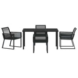 Garden Dining Set 5 pcs Black Powder-Coated Steel 3379312
