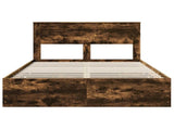Bed Frame with Drawer Smoked Oak 150 x 200 cm Engineer Wood 3409841