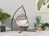 Hammock Chair Stand Only, Hanging Chair Stand with X-Shape Base, Heavy Duty Steel Single Hammock Egg T3398P324045