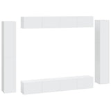 8 Piece TV Cabinet Set White Engineered Wood 3114294