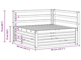 Outdoor Corner Sofa Solid Acacia Wood White 83 x 83 x 73 cm 901571