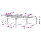 Bed Frame without Mattress White 120x190 cm Small Double Solid Wood Pine 3282388