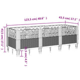 Garden Planter with Pegs White 123.5x43.5x43.5 cm PP 368020