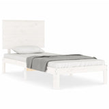 Bed Frame without Mattress White 100x200 cm Solid Wood Pine 3193652