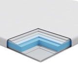 Mattress Topper White 140 x 190 x 7 cm Jaquard Fabric 4106281