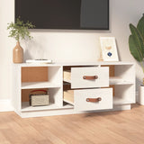 TV Cabinet White 100x34x40 cm Solid Wood Pine 818226