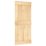 Sliding Door with Hardware Set 90x210 cm Solid Wood Pine 3332685