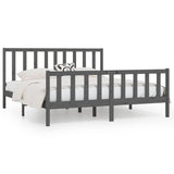 Bed Frame without Mattress Grey 200x200 cm Solid Wood 3106855