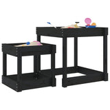 Sand Tables 2 pcs Black Solid Wood Pine 825055